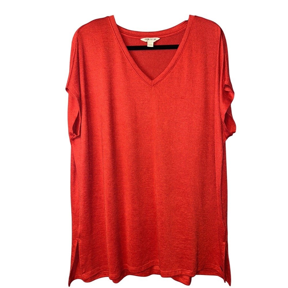 Orvis Women Classic Collection Minimalist Quiet Luxury V-Neck Knit Tunic XXL